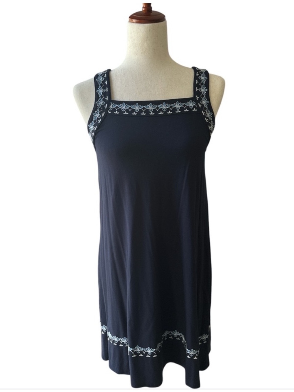 Loft floral embroidered tank dress